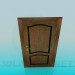 3d model Wooden door with a single handle - preview