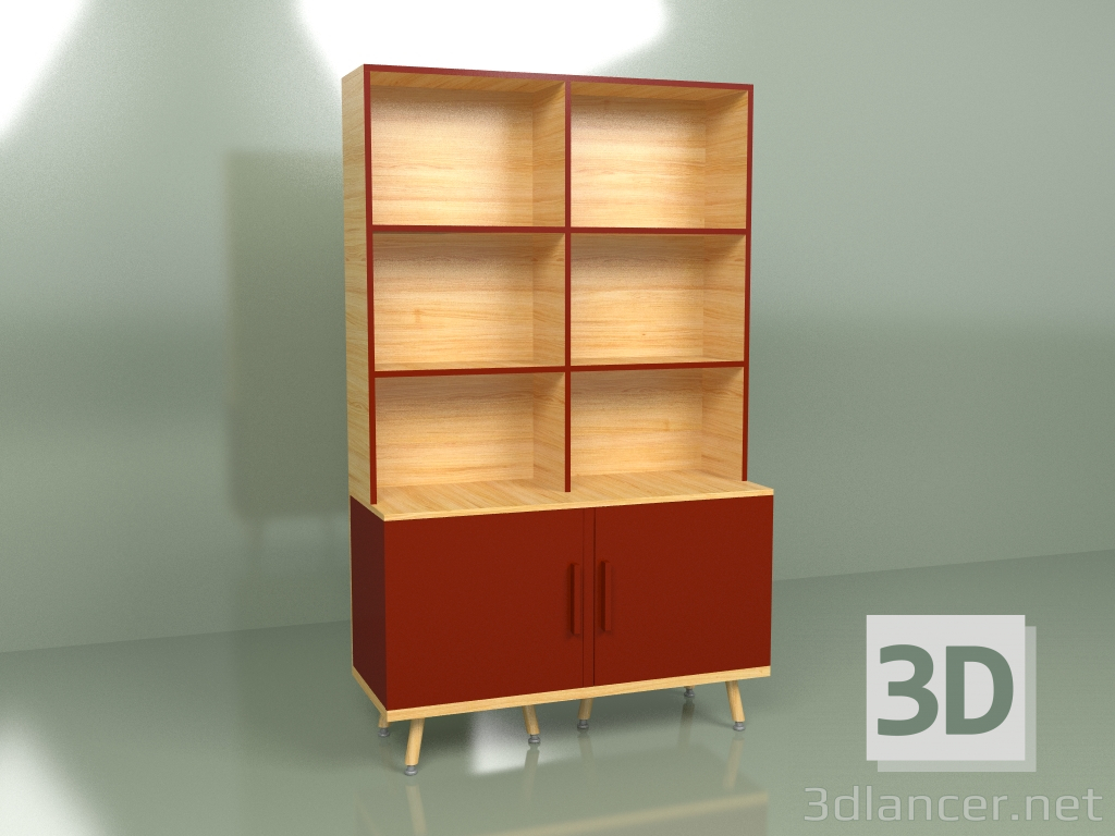 Modelo 3d Prateleiras Woodi (Borgonha) - preview