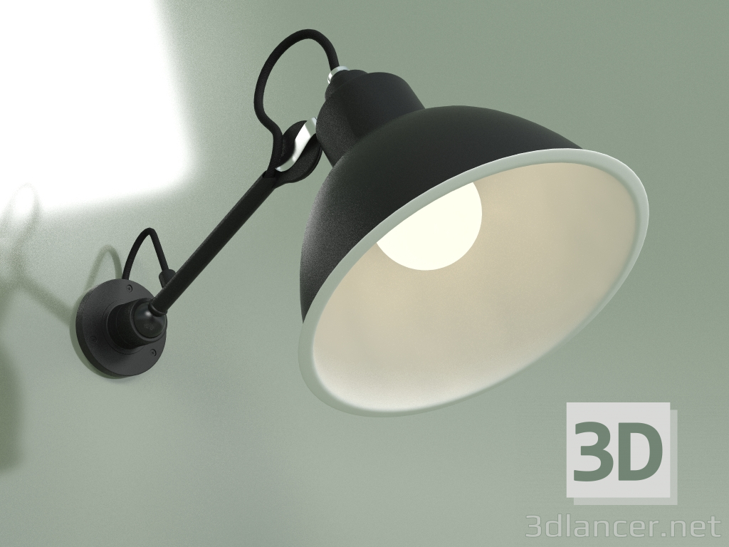 3d model Lámpara de pared Bernard-Albin Gras Style No. 304 (negro) - vista previa