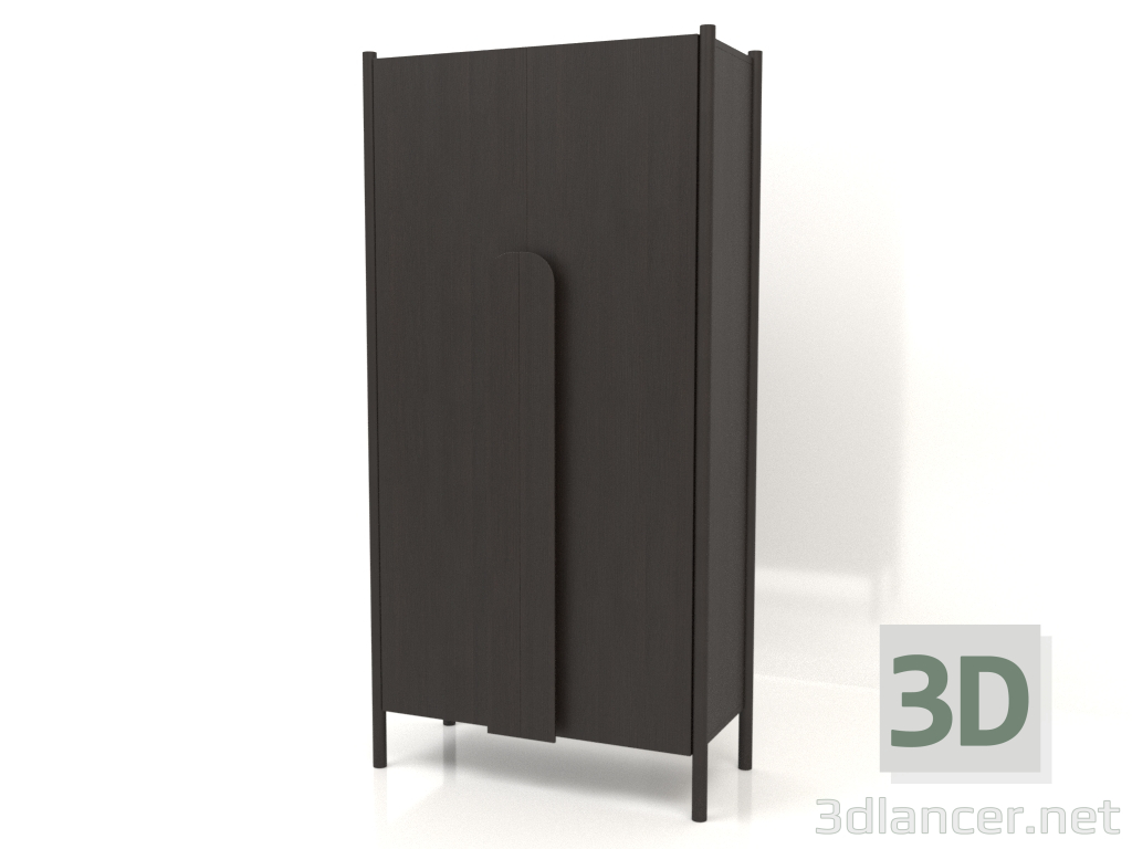 Modelo 3d Roupeiro com pegas compridas W 01 (1000x450x2000, madeira castanho escuro) - preview