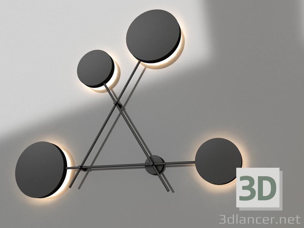 3d model Aplique Abetos negro (2207B,19) - vista previa