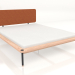 Modelo 3d Cama de casal Fina com cabeceira de couro 160X200 - preview