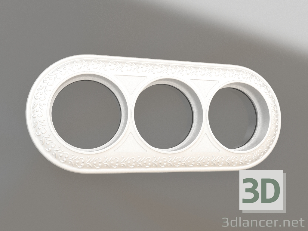 Modelo 3d Moldura Antik Runda para 3 postes (pérola) - preview