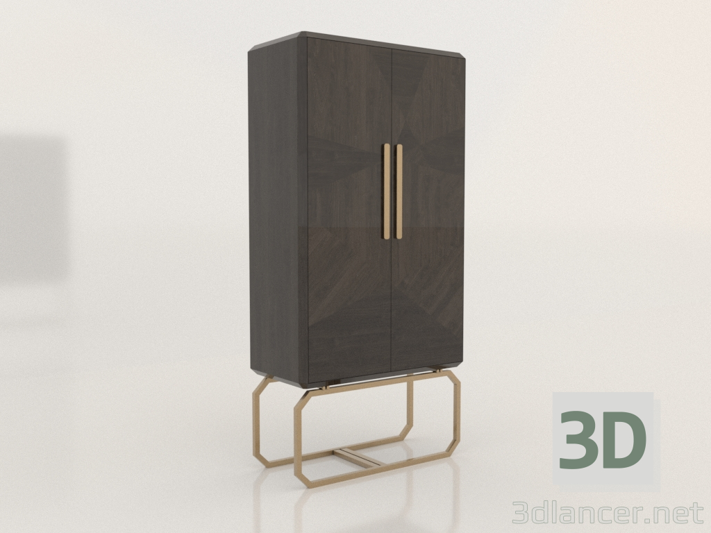 3d model 2-door wardrobe - preview