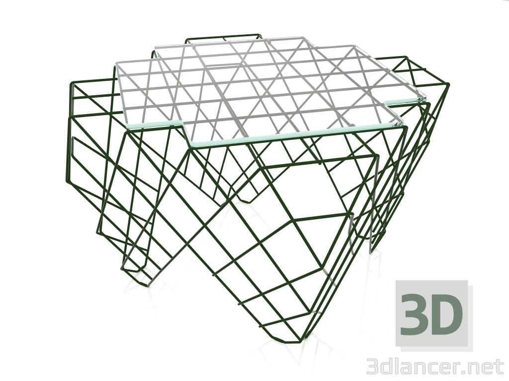 3D Modell Niedriger Couchtisch (Flaschengrün) - Vorschau