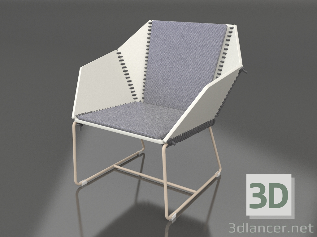 modèle 3D Fauteuil club (Sable) - preview