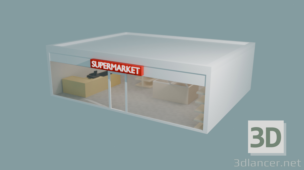 modèle 3D de supermarché acheter - rendu