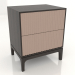 modèle 3D Table de chevet FARGO 2 tiroirs avec façades fraisées (beige, chêne wengé, option 1) - preview