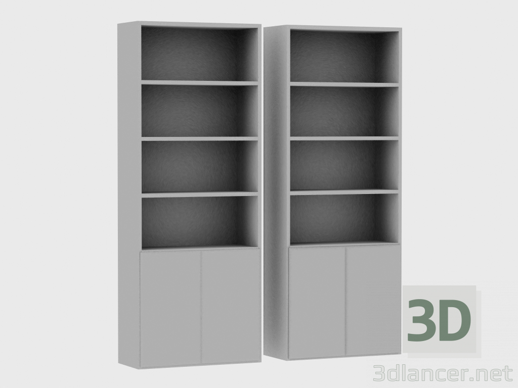 3d model Elementos del sistema modular IANUS MIDDLE WITH BACK (C230) - vista previa