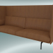 3D Modell Dreisofa mit hoher Rückenlehne Outline (Refine Cognac Leather, Black) - Vorschau