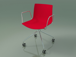 Silla 0273 (4 ruedas, con reposabrazos, polipropileno PO00104)