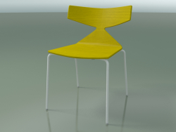 Silla apilable 3701 (4 patas de metal, amarillo, V12)