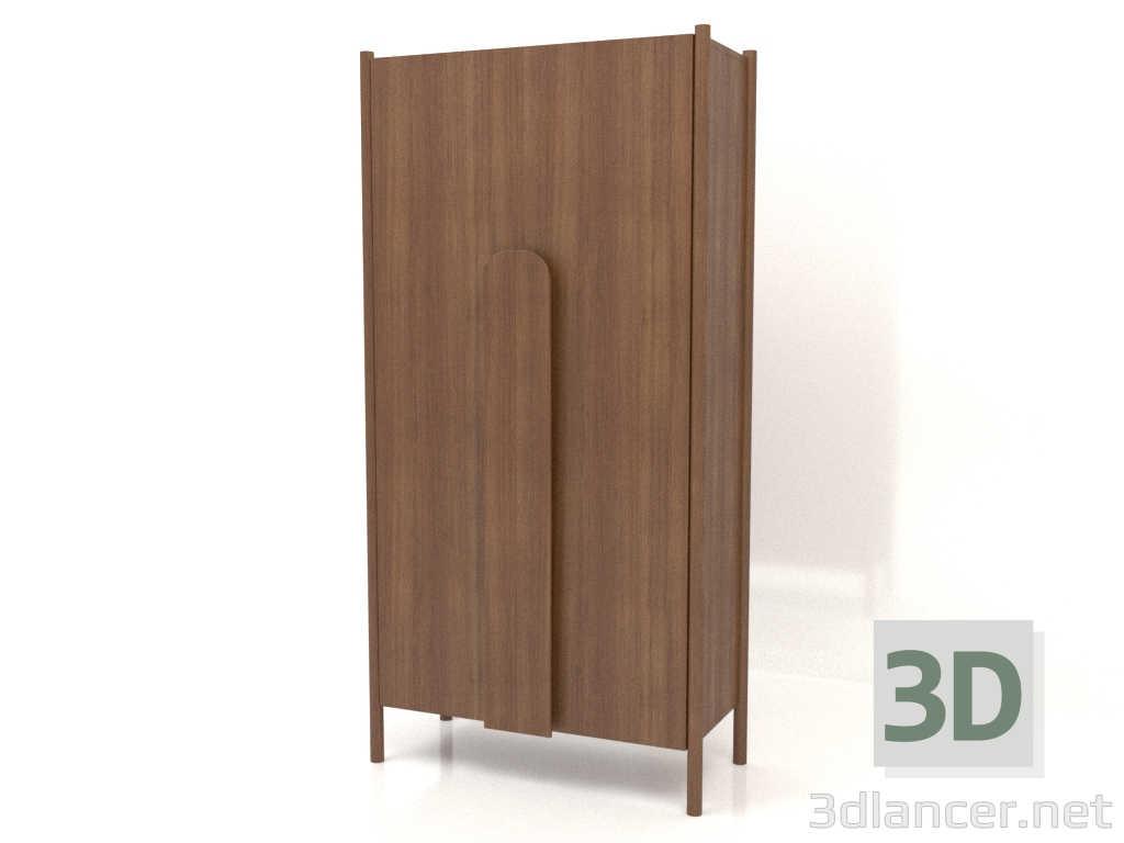 modèle 3D Armoire à longues poignées W 01 (1000x450x2000, bois brun clair) - preview