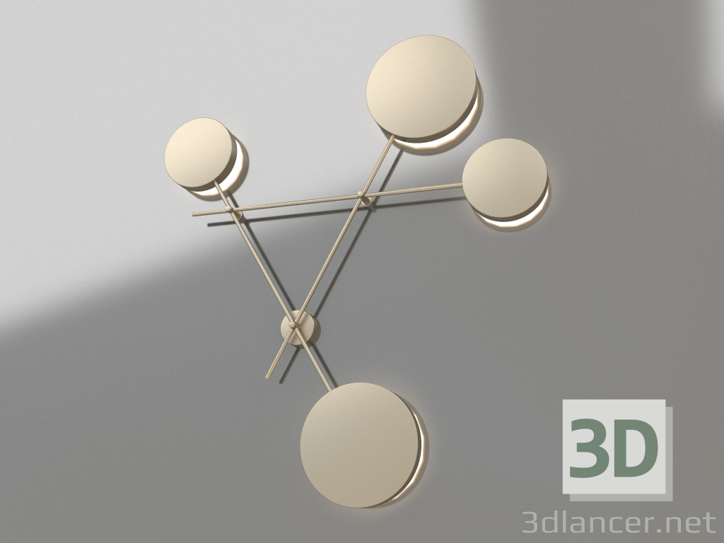 3d model Aplique de pared Abeto dorado (2207B,33) - vista previa