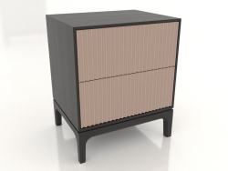Nachttisch FARGO 2 Schubladen mit gefrästen Fronten (Beige, Schwarzeiche, Option 1)