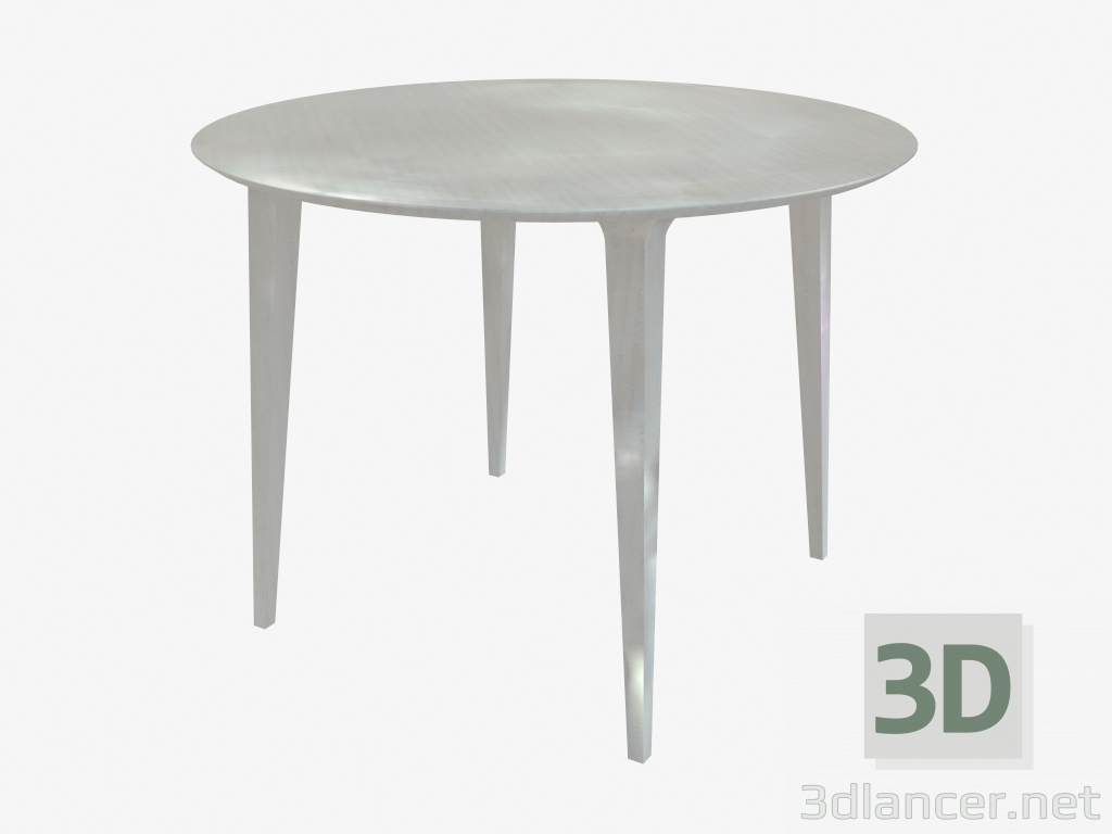 modèle 3D Table de repas ronde (frêne teinté blanc D100) - preview