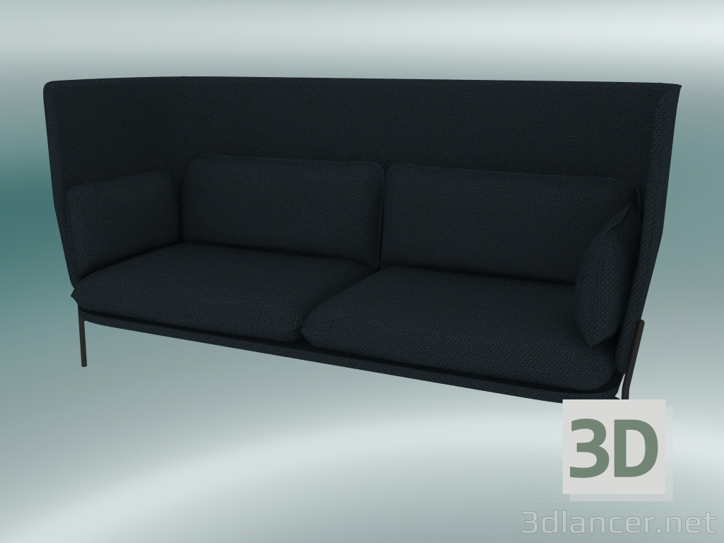 modello 3D Divano divano (LN7, 90x232 H 115 cm, gambe nere calde, Sunniva 2 192) - anteprima