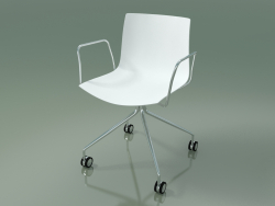 Silla 0273 (4 ruedas, con reposabrazos, polipropileno PO00101)