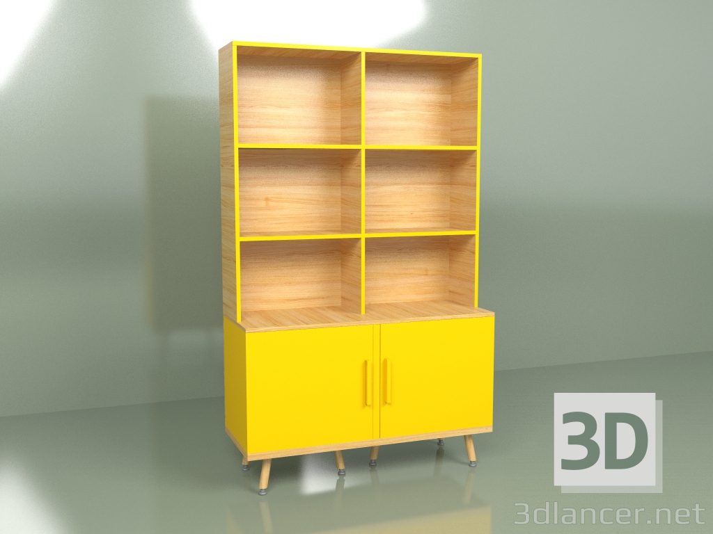 3D Modell Regal Woodi (gelb-senf) - Vorschau