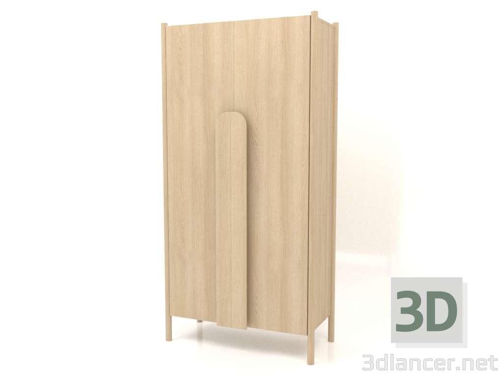 Modelo 3d Roupeiro com pegas compridas W 01 (1000x450x2000, madeira branca) - preview