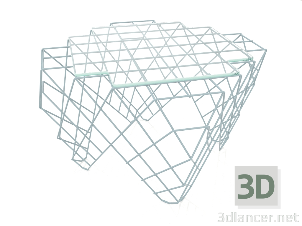 Modelo 3d Mesa de centro baixa (azul cinza) - preview