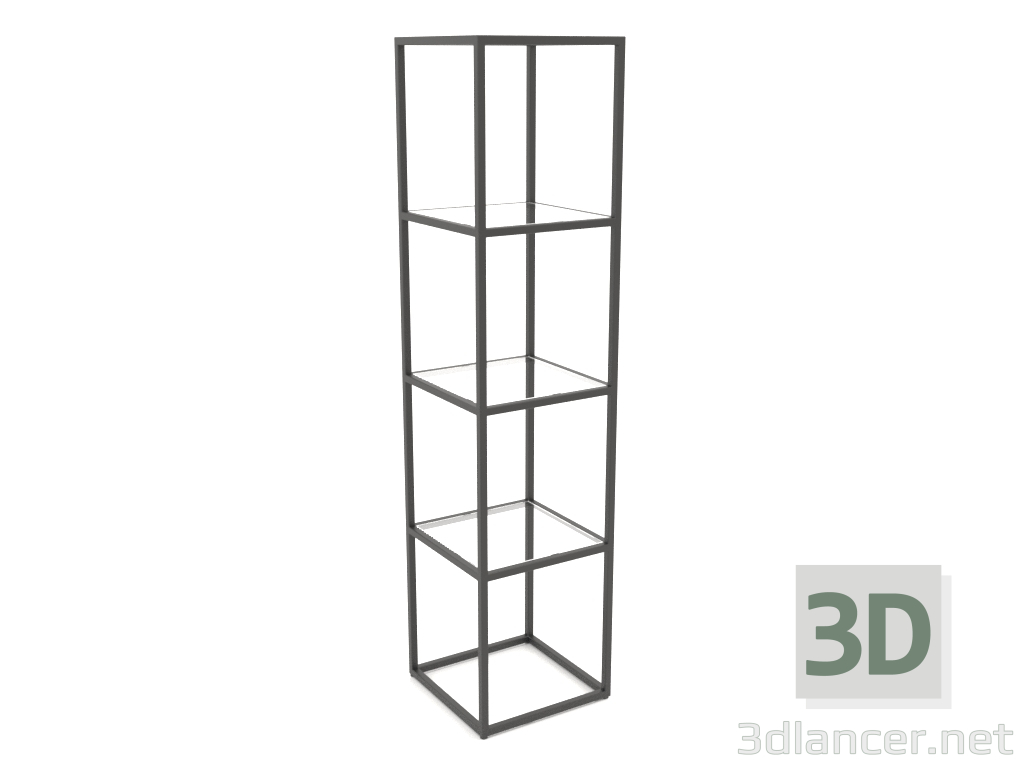 3D Modell Großes quadratisches Regal (GLAS, 40x40x170) - Vorschau