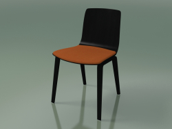 Silla 3978 (4 patas de madera, con una almohada en el asiento, abedul negro)