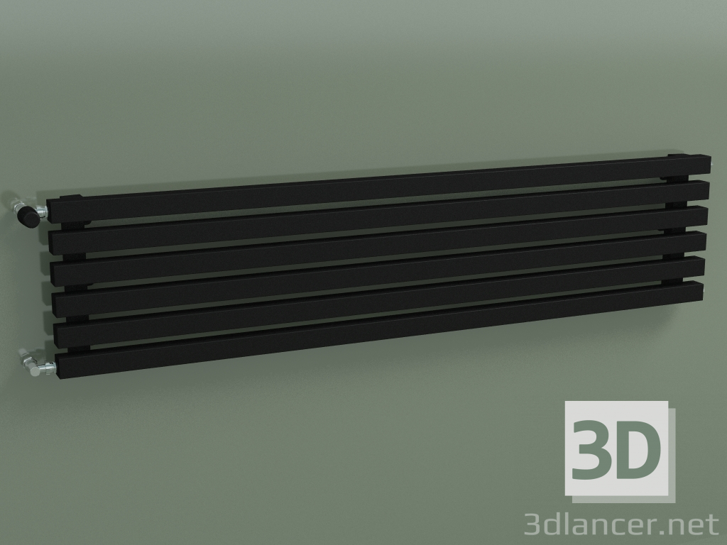 modèle 3D Radiateur horizontal RETTA (6 sections 1500 mm 40x40, noir mat) - preview