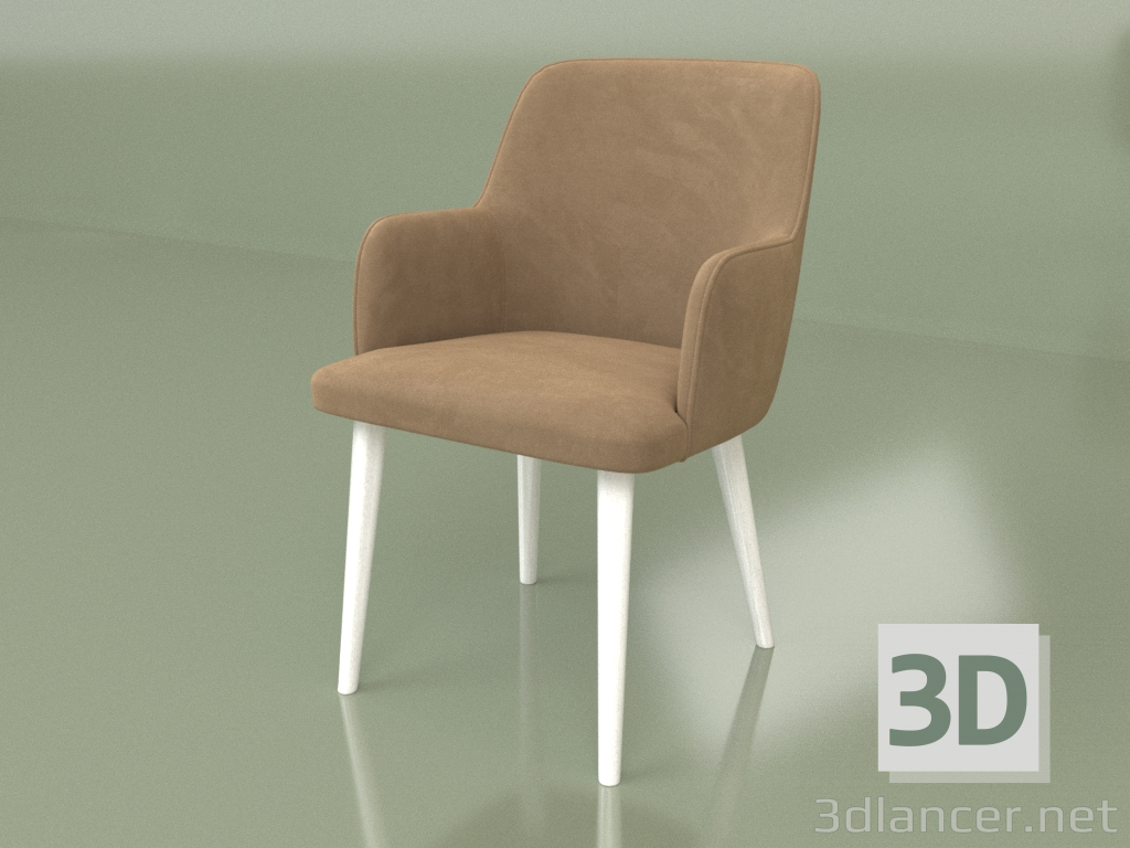 3d model Silla Santino XL (patas Blanco) - vista previa