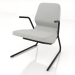 3d model Armchair on cantilever legs D25 mm with armrests - preview