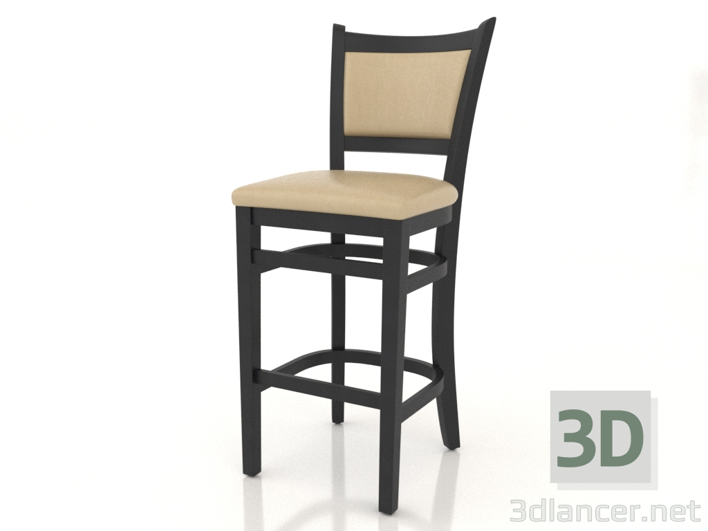 modello 3D Sgabello da bar Chester (Wenge scuro) - anteprima