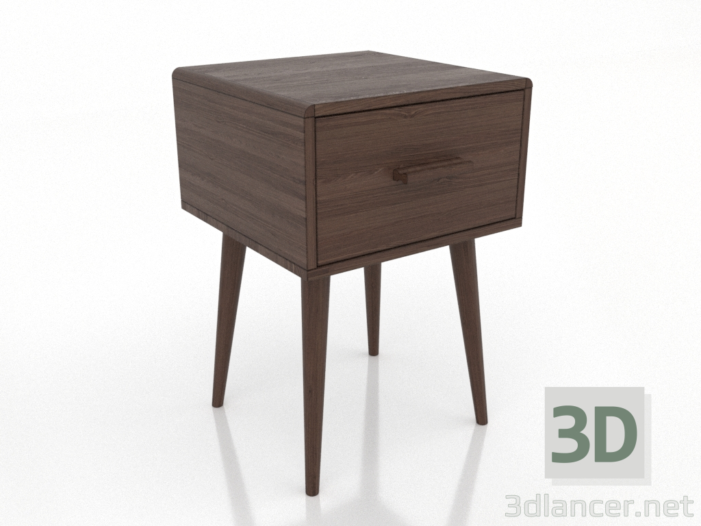 modèle 3D Table de chevet (noyer foncé) - preview modèle 3D Table de chevet (noyer foncé) - preview