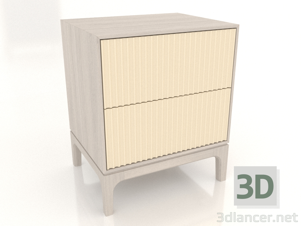 3D Modell Nachttisch FARGO 2 Schubladen mit gefrästen Fronten (Vanille, gebleichte Eiche, Option 1) - Vorschau 3D Modell Nachttisch FARGO 2 Schubladen mit gefrästen Fronten (Vanille, gebleichte Eiche, Option 1) - Vorschau