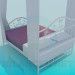 Modelo 3d Cama com cortinas - preview