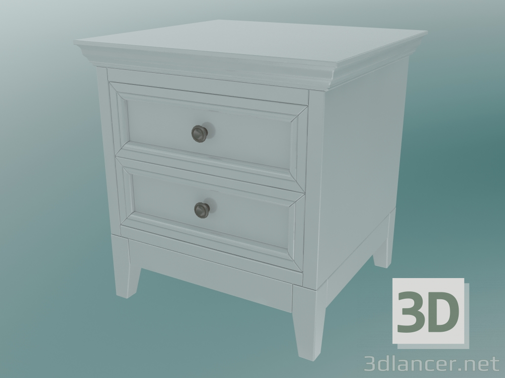 Modelo 3d Mesa-de-cabeceira com pernas (Branco) - preview