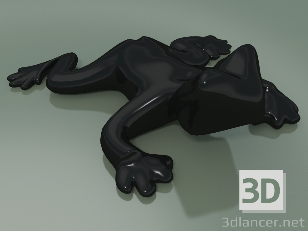 3D Modell Dekorelement Keramik Frosch (Schwarz) - Vorschau