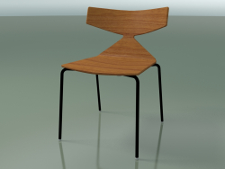 Stackable chair 3701 (4 metal legs, Teak effect, V39)