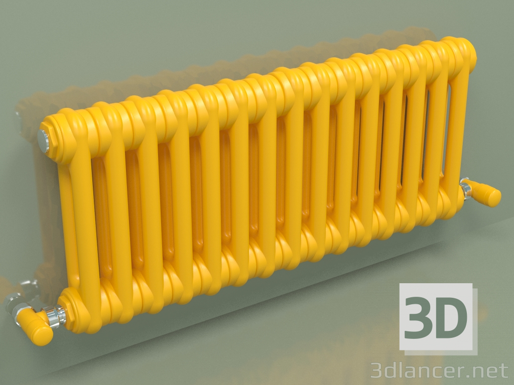 modèle 3D Radiateur TESI 2 (H 300 15EL, jaune melon - RAL 1028) - preview