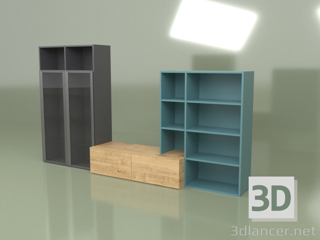 3d model Baldas Composición 1 (Antracita) - vista previa