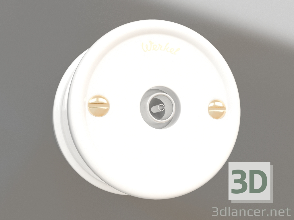 3d model TV socket (white) - preview