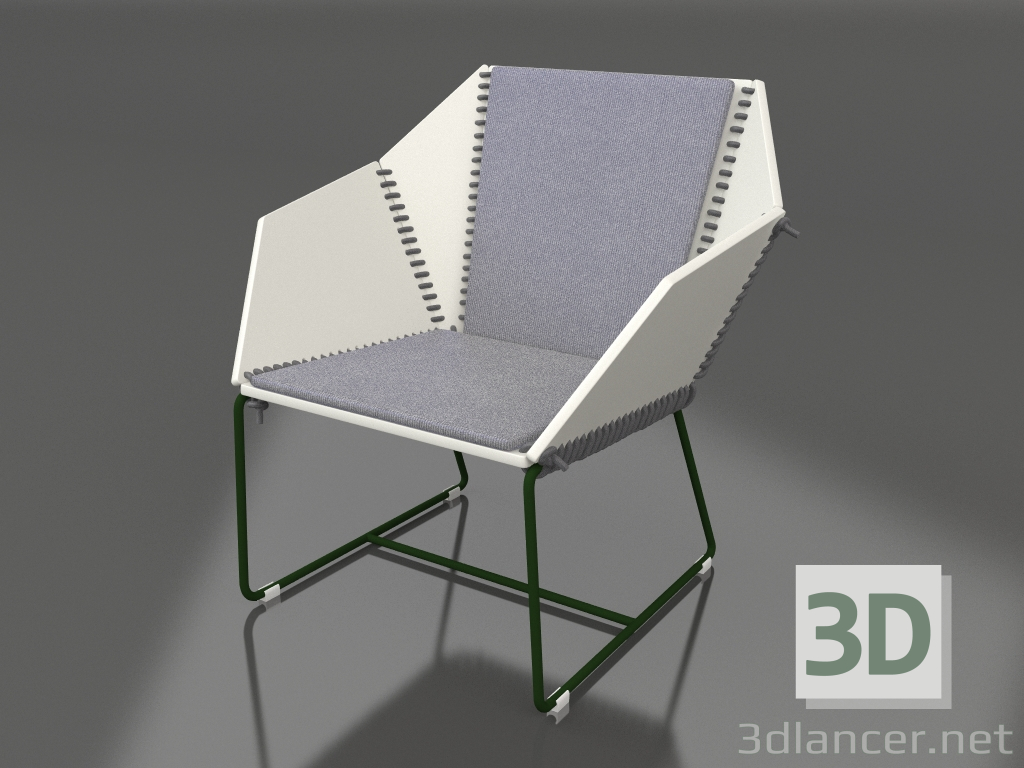 modèle 3D Fauteuil club (Vert bouteille) - preview