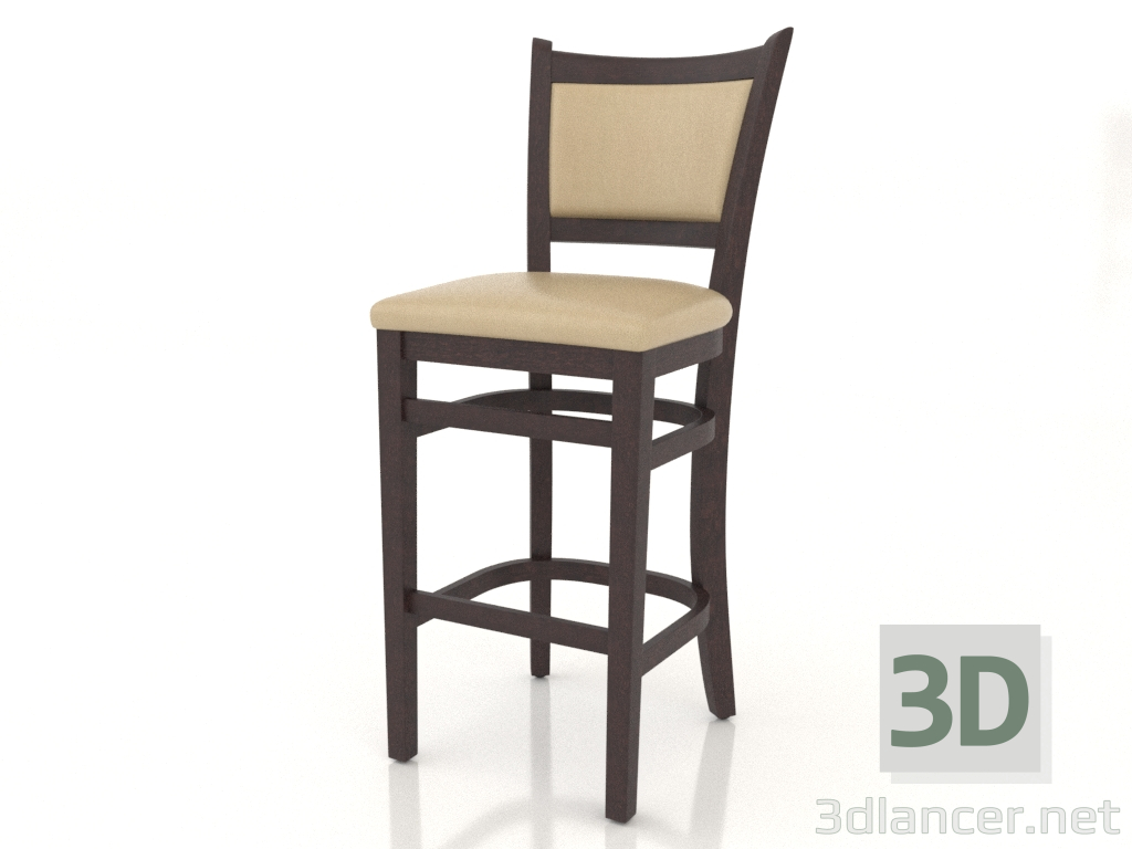 modèle 3D Tabouret de bar Chester (Noyer foncé) - preview