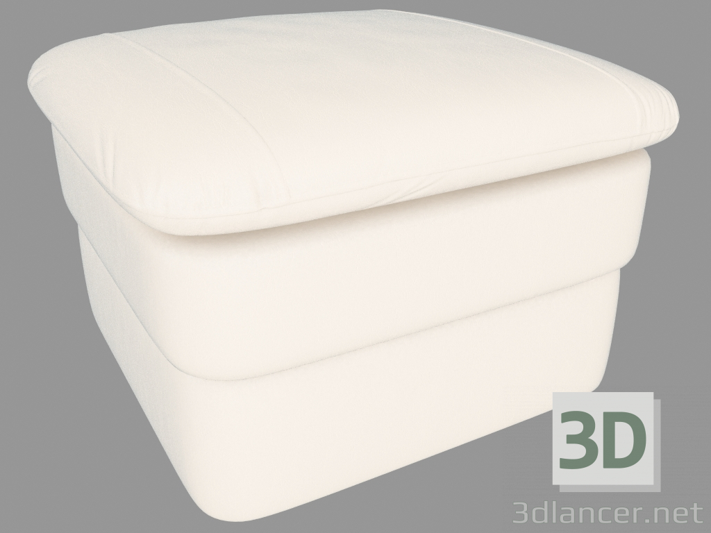 modello 3D Pouf quadrato con contenitore - anteprima