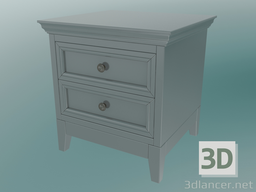 3d model Bedside table with legs (Gray-green) - preview