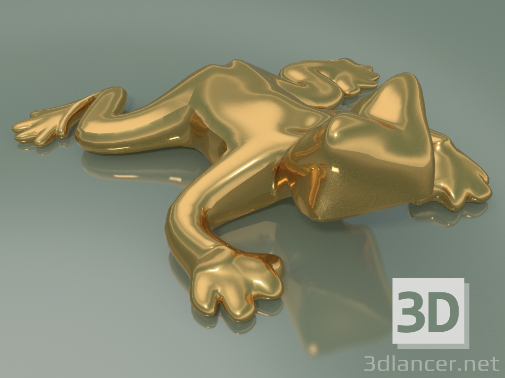 3d model Decor Element Ceramic Frog (Gold) - preview