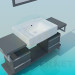 3d model lavabo apoyada en base con cajones - vista previa