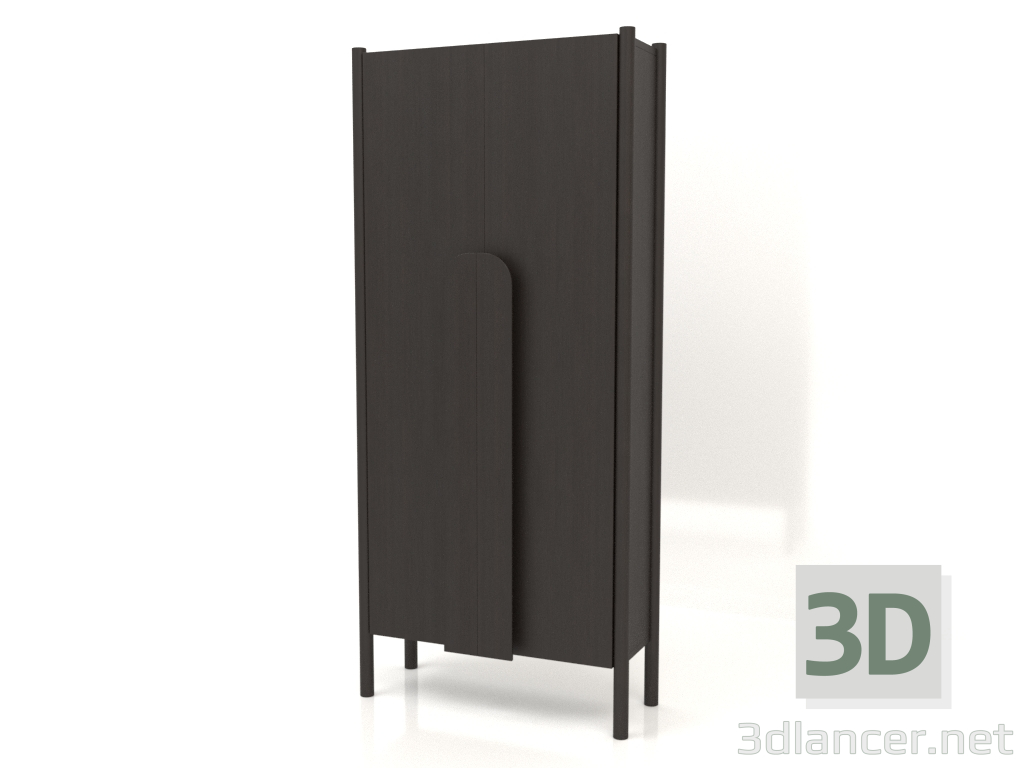 modèle 3D Armoire à longues poignées W 01 (800x300x1800, bois brun foncé) - preview