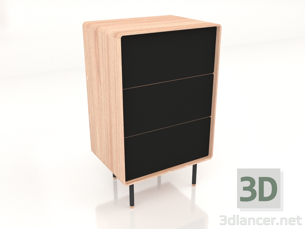 modello 3D Cassettiera Fina 60 (Nero) - anteprima