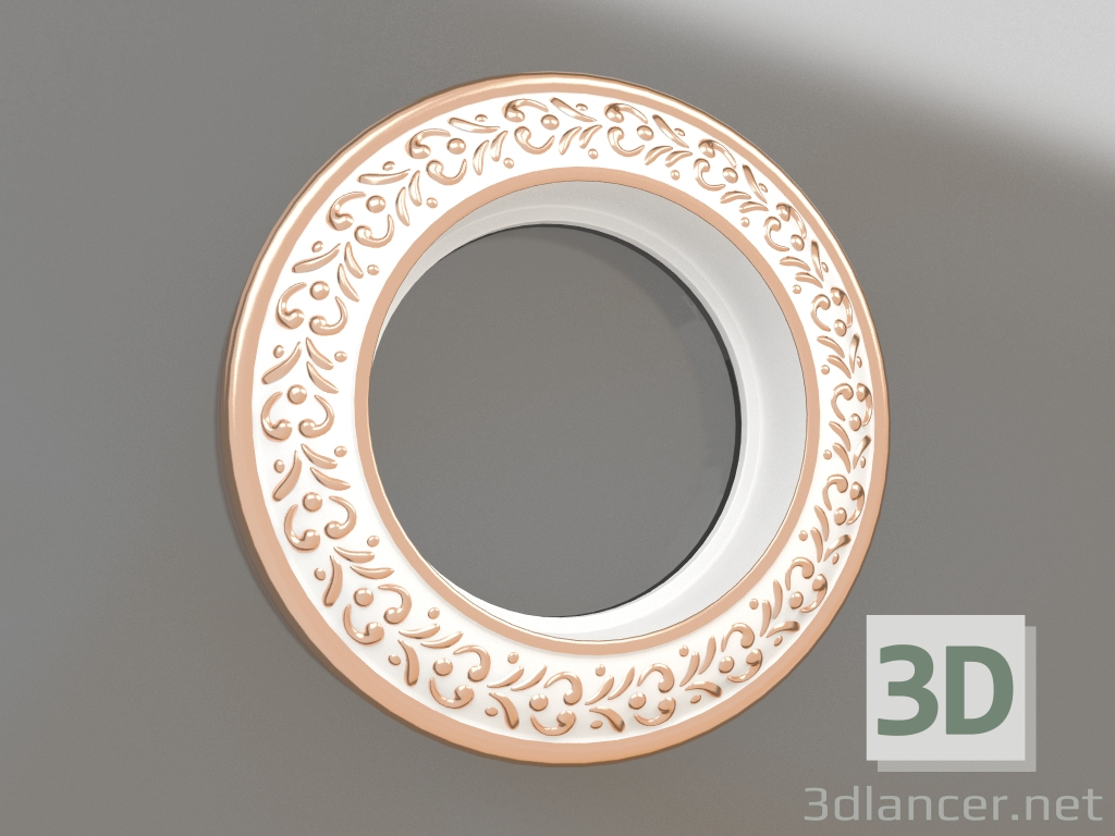 Modelo 3d Moldura Antik Runda para 1 poste (ouro branco) - preview