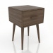 3d model Bedside table (lightened ash walnut) - preview